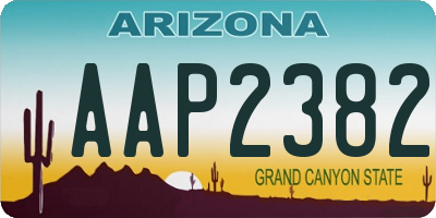 AZ license plate AAP2382