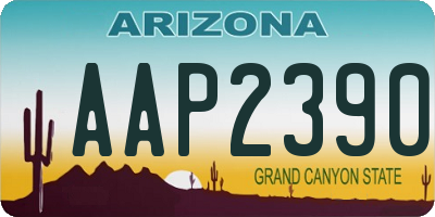 AZ license plate AAP2390
