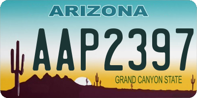AZ license plate AAP2397