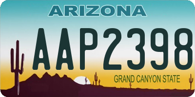 AZ license plate AAP2398