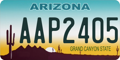 AZ license plate AAP2405