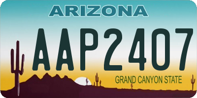AZ license plate AAP2407