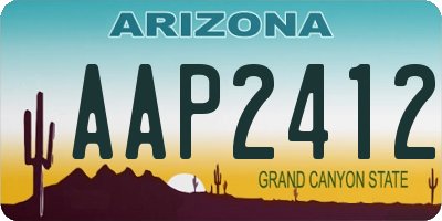 AZ license plate AAP2412