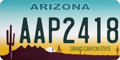 AZ license plate AAP2418