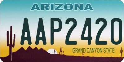 AZ license plate AAP2420