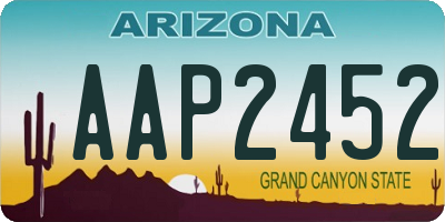 AZ license plate AAP2452