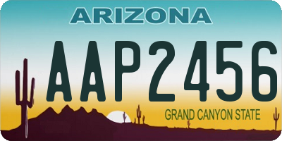 AZ license plate AAP2456