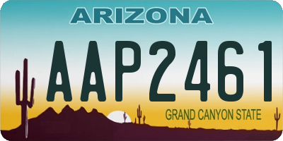AZ license plate AAP2461