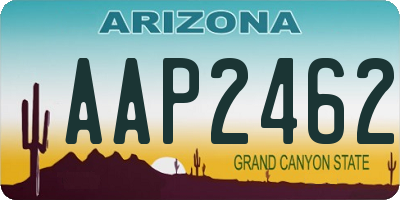AZ license plate AAP2462