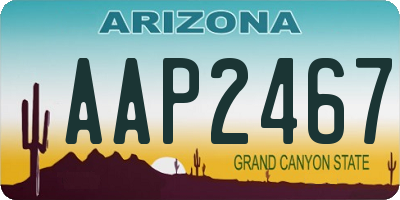 AZ license plate AAP2467