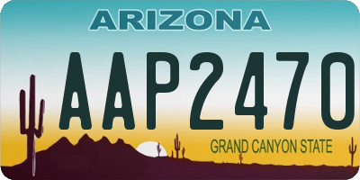 AZ license plate AAP2470