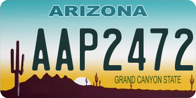 AZ license plate AAP2472