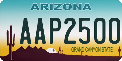 AZ license plate AAP2500