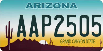 AZ license plate AAP2505