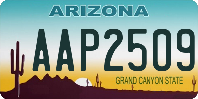 AZ license plate AAP2509
