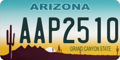 AZ license plate AAP2510
