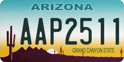 AZ license plate AAP2511