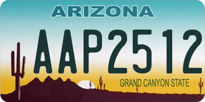 AZ license plate AAP2512