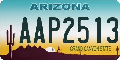 AZ license plate AAP2513