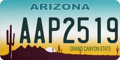 AZ license plate AAP2519
