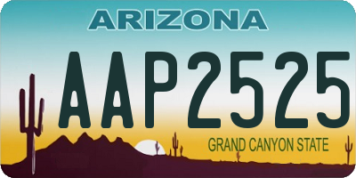 AZ license plate AAP2525