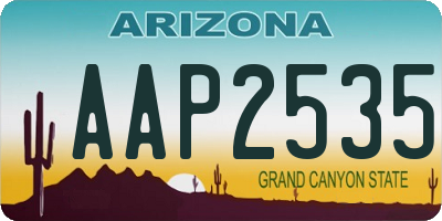 AZ license plate AAP2535