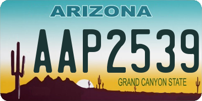 AZ license plate AAP2539
