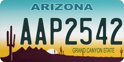 AZ license plate AAP2542