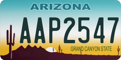 AZ license plate AAP2547