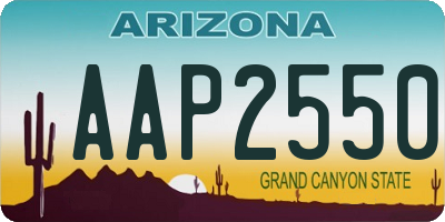 AZ license plate AAP2550