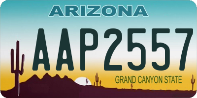 AZ license plate AAP2557