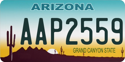 AZ license plate AAP2559