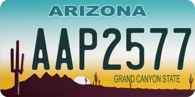AZ license plate AAP2577