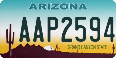 AZ license plate AAP2594