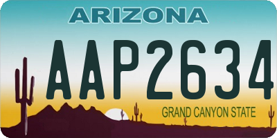 AZ license plate AAP2634