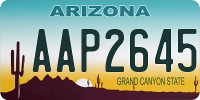 AZ license plate AAP2645