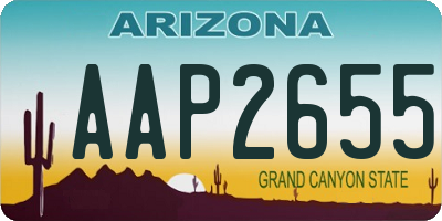 AZ license plate AAP2655