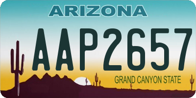 AZ license plate AAP2657