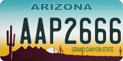 AZ license plate AAP2666