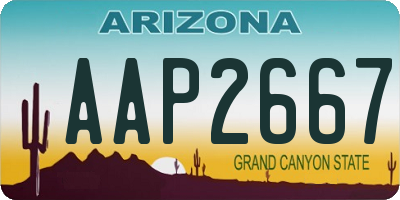 AZ license plate AAP2667