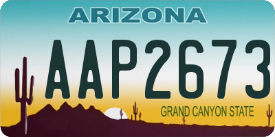 AZ license plate AAP2673