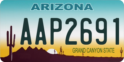 AZ license plate AAP2691