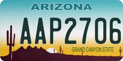 AZ license plate AAP2706