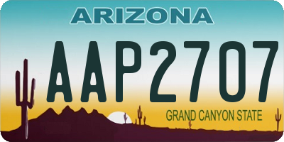 AZ license plate AAP2707