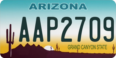 AZ license plate AAP2709
