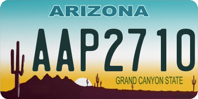 AZ license plate AAP2710
