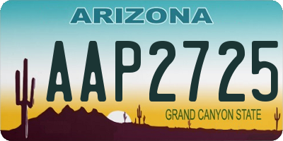 AZ license plate AAP2725