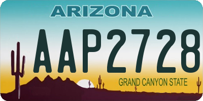 AZ license plate AAP2728
