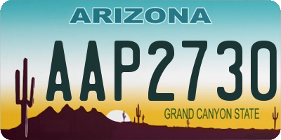 AZ license plate AAP2730