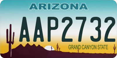 AZ license plate AAP2732